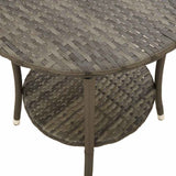 Reclining Garden Chairs 2 pcs with Table Grey Poly Rattan 365694