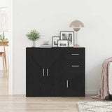 Sideboard Black Oak 91x29.5x75 cm Engineered Wood 862003