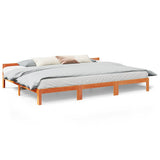 Family Bed Frame No Mattress Wax Brown 240x200 cm Solid Wood Pine 3324573