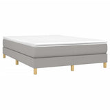 Box Spring Bed Frame Light Grey Double Fabric 3121175