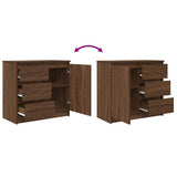 Sideboard with Drawer Brown Oak 71x35x65 cm Engineered Wood 861577