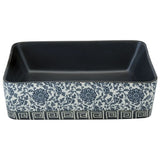 Countertop Basin Black and Blue Rectangular 46x35.5x13 cm Ceramic 155071