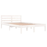 Bed Frame without Mattress Solid Wood Pine 120x200cm White 810426