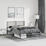 Metal Bed Frame without Mattress with Footboard Black 193x203cm 374461
