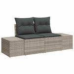 Garden Sofa with Cushion Grey 123 x 62 x 69cm Poly Rattan 42006797