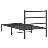 Metal Bed Frame without Mattress with Headboard Black 90x190cm 355357