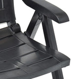 Garden Chair Set of 2 Anthracite Plastic Standard Foldable 48768