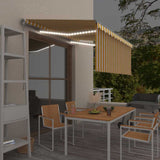Manual Retractable Awning with Blind&LED 3.5x2.5m Yellow&White 3069403