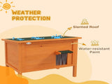 Feral Cat House, Wooden Insulated with Removable Floor, Water-Resistant Openable Roof - Orange T3398P376203
