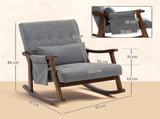 Wood Frame Rocking Accent Chair - Grey T3398P424903
