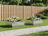 Garden Planter 2 pcs Silver 100 x 100 x 40 cm Stainless Steel 8005129