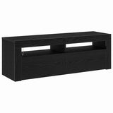 TV Cabinet with LED Black Oak 120 x 35 x 40 cm Engineered Wood 862559