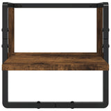 4 Piece Wall Shelf Set with Bars Smoked Oak Engineered Wood 836310