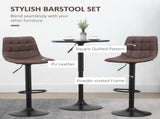 Adjustable Bar Stools Set of 2, Swivel PU Leather Upholstered Barstools with Tufted Seat and Back, T3398P329827