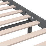 3101175 Bed Frame without Mattress Grey Solid Wood 200x200 cm