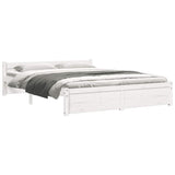 Bed Frame without Mattress White Solid Wood 135x190 cm Double Double 815020