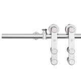 Sliding Door Hardware Kit 200 cm Stainless Steel Silver 4009694