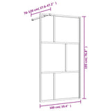 Walk-in Shower Wall with Clear ESG Glass Gold 100x195 cm 154957