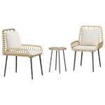 Garden Dining Set 3 pcs Brown and Black and Cream 42010359