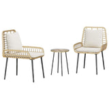 Garden Dining Set 3 pcs Brown and Black and Cream 42010359