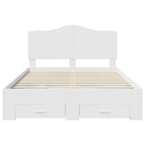 Bed Frame with Headboard White 140 x 200 cm Engineered Wood 3413594