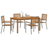 Garden Dining Set 5 pcs Grey Solid Acacia Wood 3365518