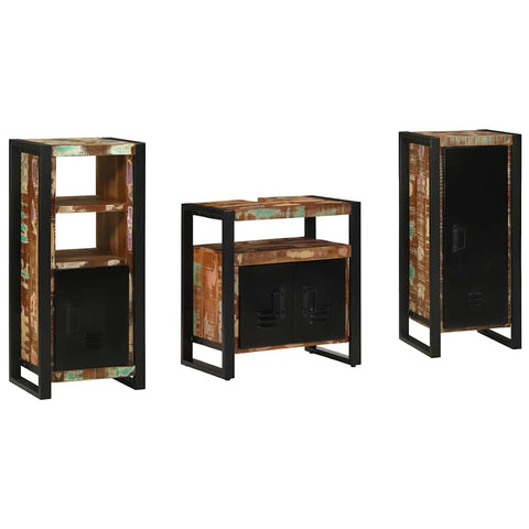 Bathroom Furniture Set 3 pcs Multicolour Solid Reclaimed Wood 3305633