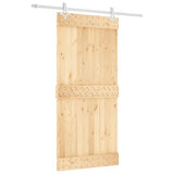 Sliding Door with Hardware Set 95x210 cm Solid Wood Pine 3203183