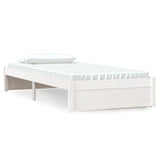 Bed Frame without Mattress White Solid Wood 90x190 cm Single Single 814915