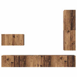 TV Cabinet Set with Drawer 4 pcs Old Wood Engineered Wood 3393327