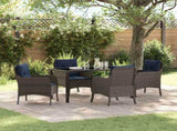 Garden Dining Set with Cushion 5 pcs Grey Poly Rattan 3380192