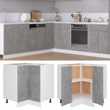 Corner Bottom Cabinet Lyon Concrete Grey 75.5x75.5x81.5 cm Engineered Wood 802493