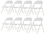 4pcs Elegant Foldable Iron & PVC Chairs for Convention & Exhibition White 27957354