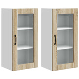 Wall Glass Cabinet PORTO 2 pcs Sonoma Oak 40 x 31 x 80 cm 885340
