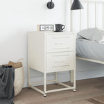 ZNTS Bedside Cabinet White 36x39x60.5 cm Steel 846468