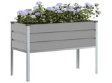 Planter Light Grey 100 x 45 x 90 cm Galvanised Steel 42018178
