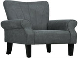 Upholstered Accent Chair with Rolled Arms and Wood Legs, Armchair for Living Room Bedroom, Grey T3398P344823