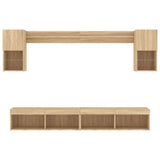 6 Piece TV Wall Units with LED Sonoma Oak Engineered Wood 3216688