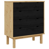 Chest of Drawers OTTA Black 76.5 x 39.5 x 90 cm Solid Pine Wood 42041750