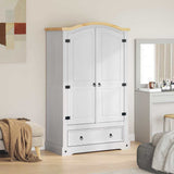 Wardrobe CORONA White 101 x 52 x 170 cm Solid Pine Wood 42021192