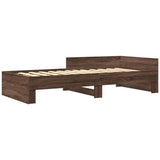 Bed Frame without Mattress Brown Oak 100x200 cm Engineered Wood 849578