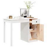 ZNTS Desk White 100x50x75 cm Solid Wood Pine 814630