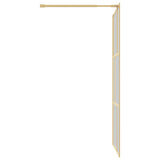 Walk-in Shower Wall with Clear ESG Glass Gold 115x195 cm 154959
