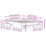 Bed Frame with Drawers Old wood 135 x 190 cm Engineered wood 3333975