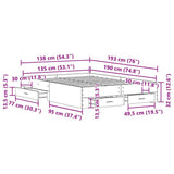 Bed Frame with Drawer Old Wood 135 x 190 cm Engineered Wood 3333975
