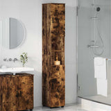 Bathroom Cabinet with Storage Smoked Oak 30 x 35 x 192 cm 883339