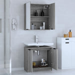 ZNTS 2 Piece Bathroom Cabinet Set Grey Sonoma Engineered Wood 3115866