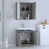 ZNTS 2 Piece Bathroom Cabinet Set Grey Sonoma Engineered Wood 3115866
