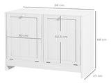 Double Hamper Laundry Storage Cabinet - White T3398P343159