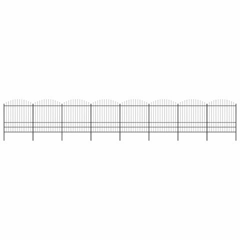 Garden Fence with Spear Top Steel 1426x200 cm Black 277755